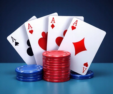 Social casino poker chips and cards game icon